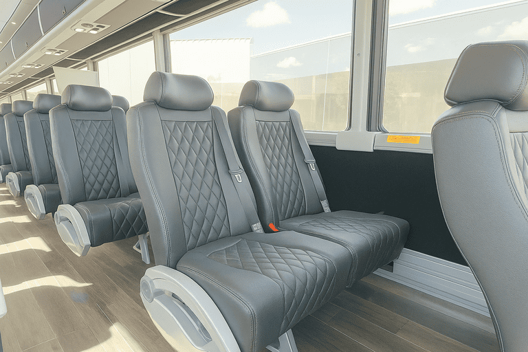 interior of Renton Minibus Company charter bus