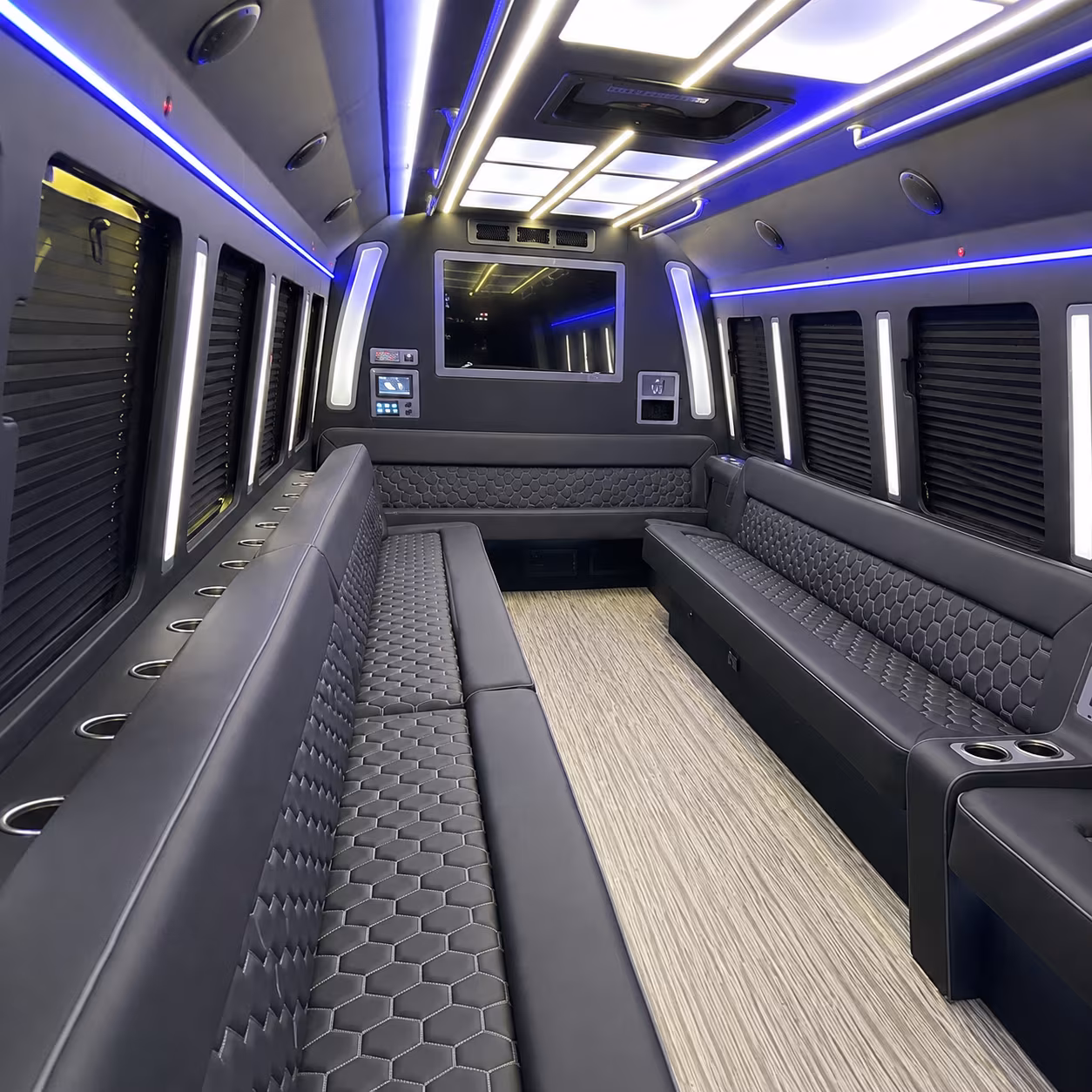 renton 40 passenger party bus inside