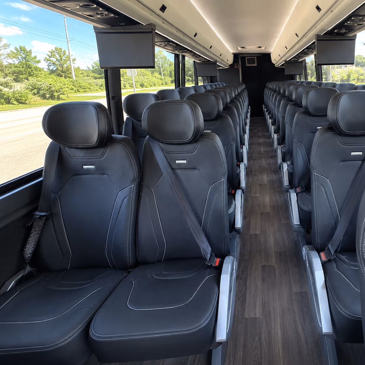 renton 47 passenger charter bus inside